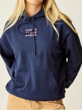 Carve Designs Hawthorne Navy Blue Hoodie with Pink Logo NWT